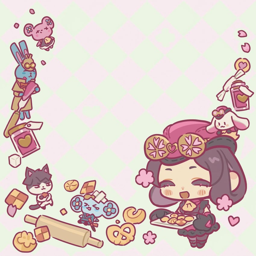 susato mikotoba, chuunosuke, usato, nyasogi, usalock, and 1 more (ace attorney and 1 more) drawn by mikyo_u
