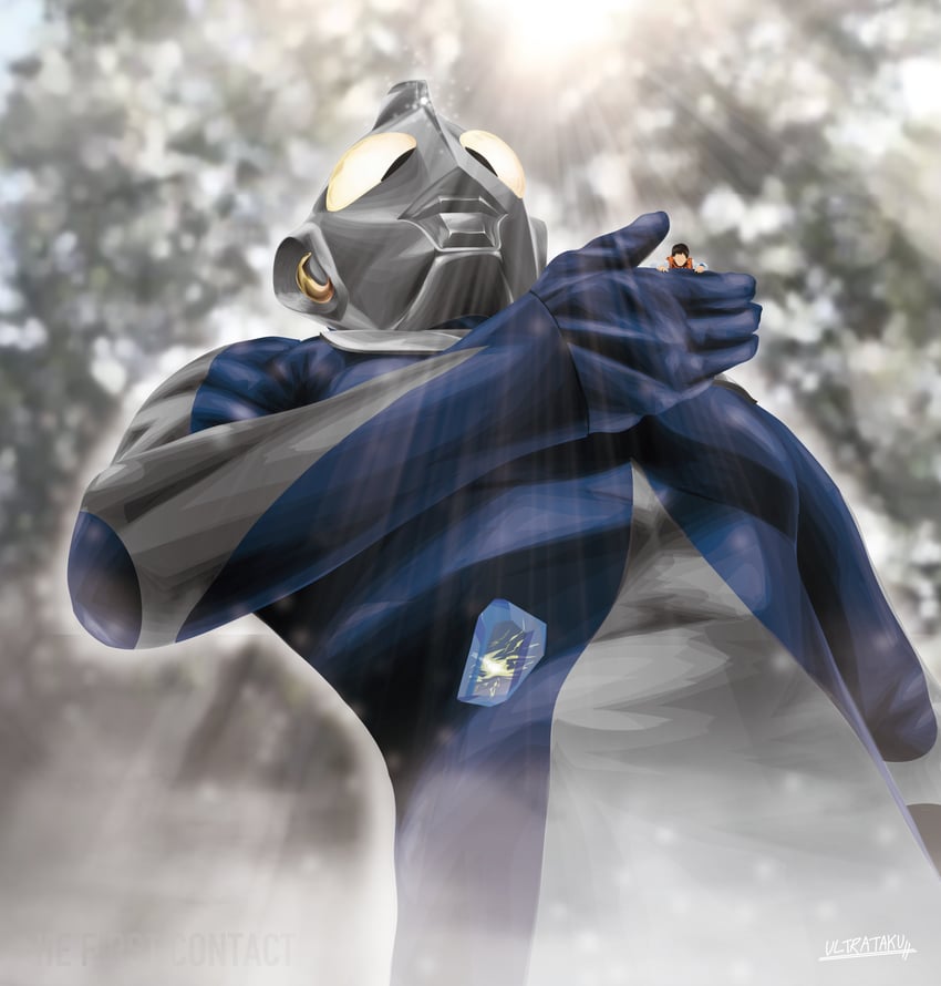 ultraman cosmos and haruno musashi (ultra series and 1 more) drawn by ultrataku