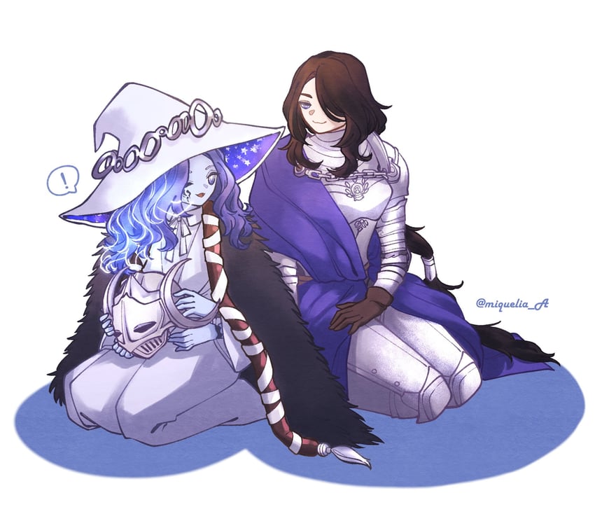 ranni the witch and rellana twin moon knight (elden ring and 1 more) drawn by miqueliafantasia
