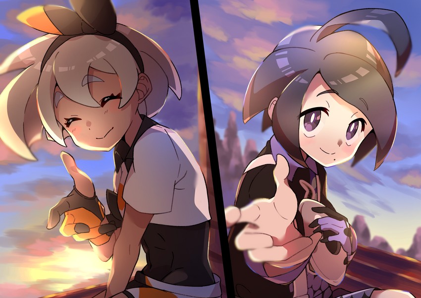 bea and allister (pokemon and 1 more) drawn by pon_yui