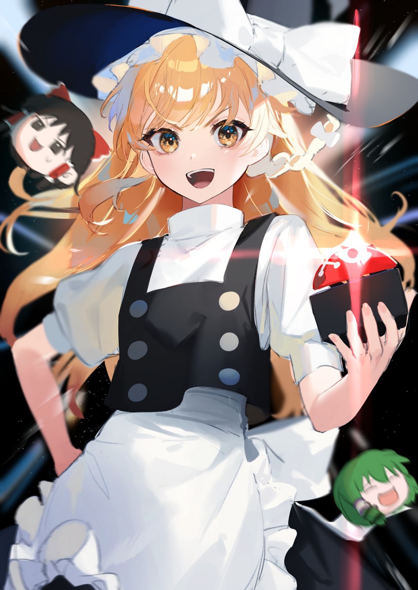 hakurei reimu, kirisame marisa, and kochiya sanae (touhou) drawn by mizumi_zumi