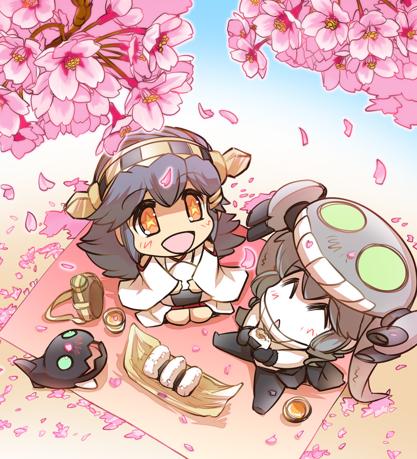 haruna, wo-class aircraft carrier, and i-class destroyer (kantai collection) drawn by hisahiko