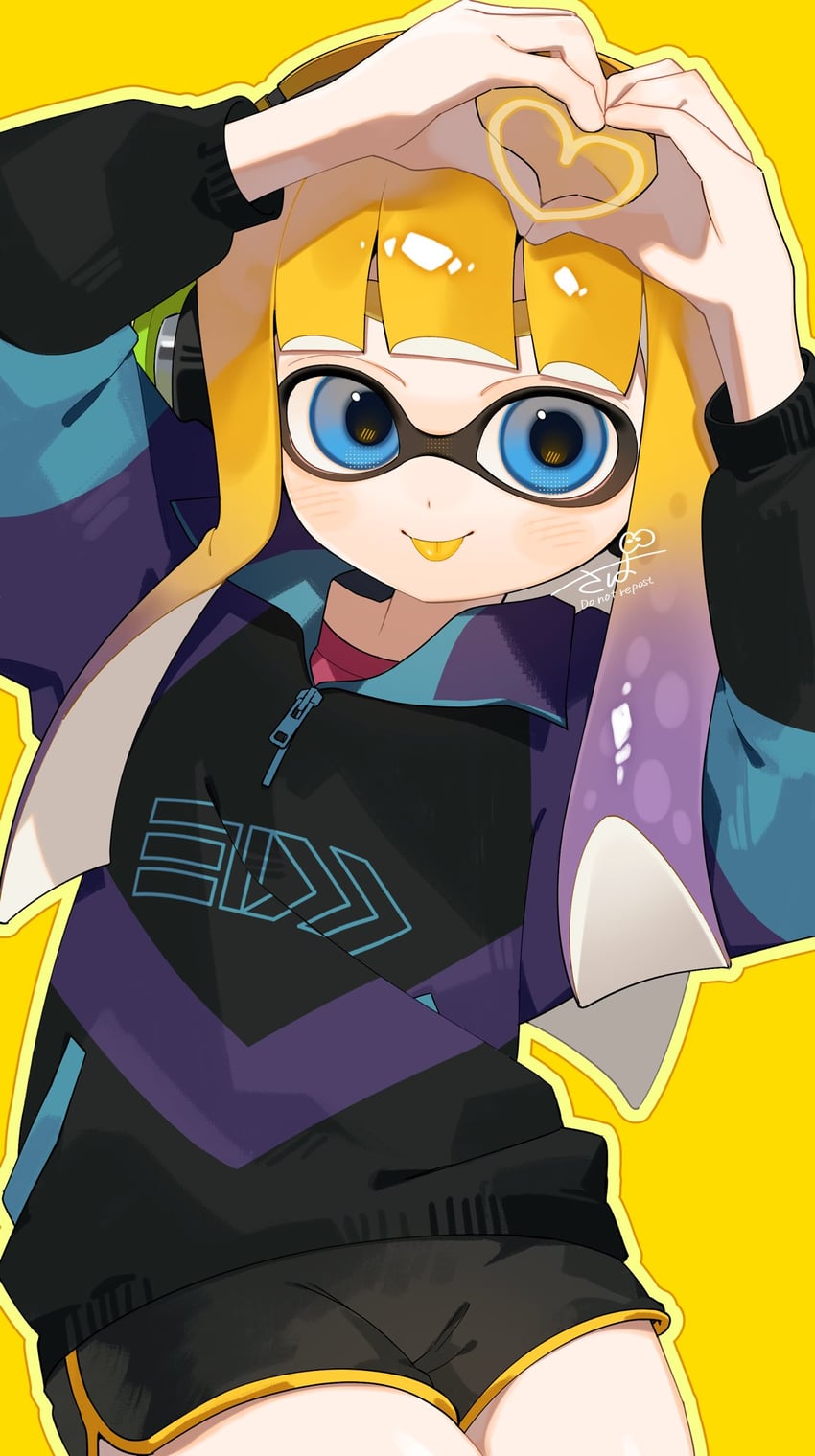 inkling player character and inkling girl (splatoon and 1 more) drawn by sabata_saba
