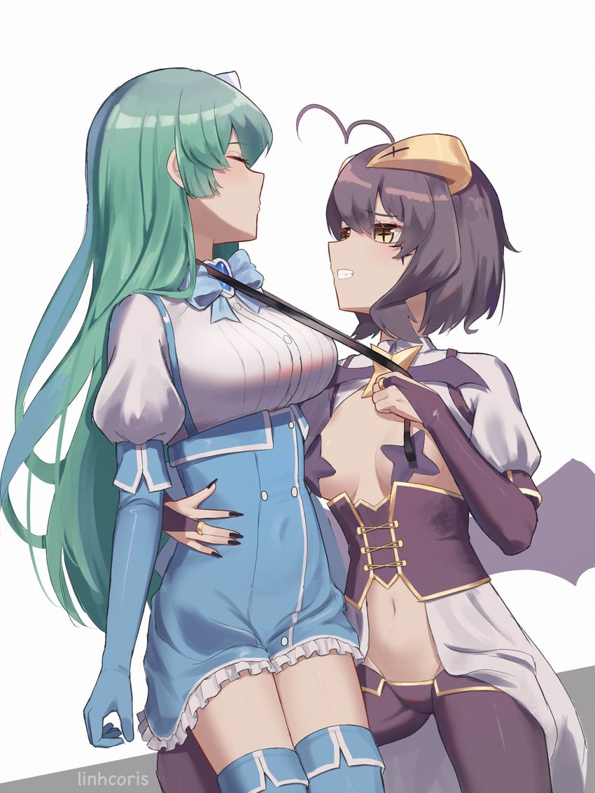hiiragi utena, magia baiser, minakami sayo, and magia azure (mahou shoujo ni akogarete) drawn by linhcoris
