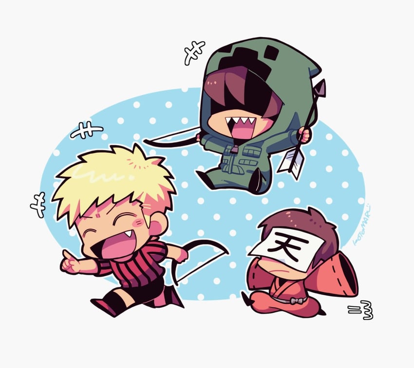 creeper, zom, roboro, and koneshima (minecraft and 1 more) drawn by kotorai