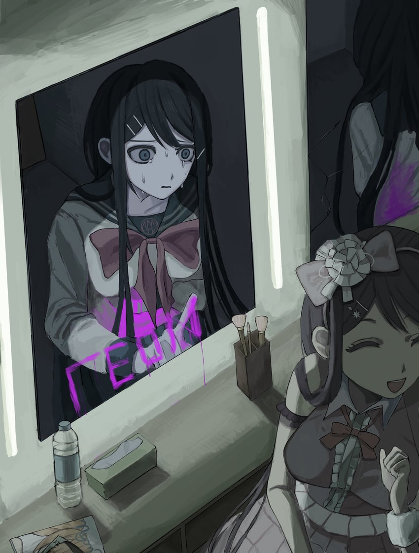 maizono sayaka (danganronpa and 1 more) drawn by part7_(1217ri_ri)
