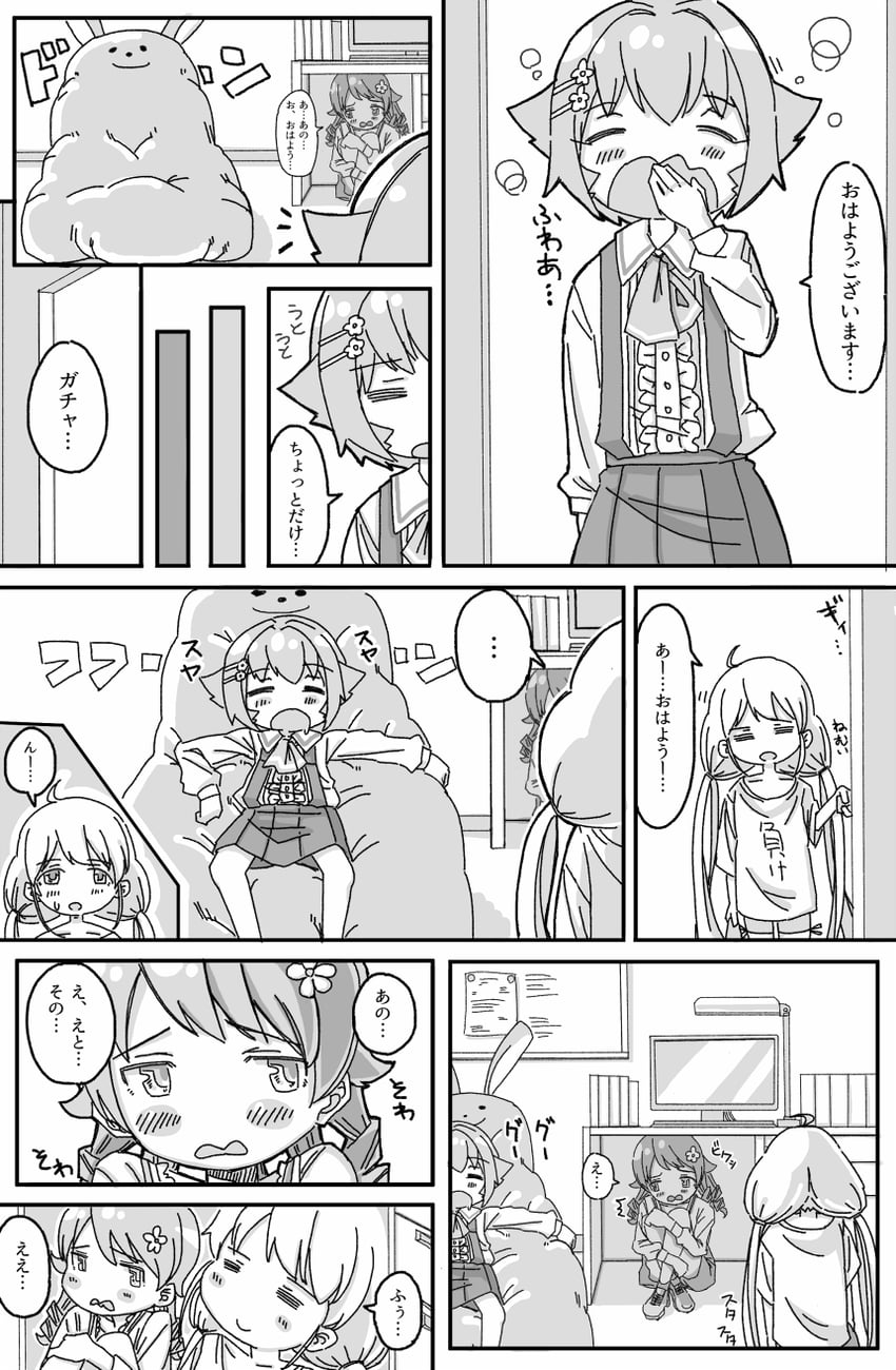 futaba anzu, koshimizu sachiko, and morikubo nono (idolmaster and 2 more) drawn by yukie_(kusaka_shi)