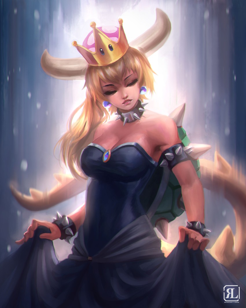 bowsette (mario and 1 more) drawn by reagan_long