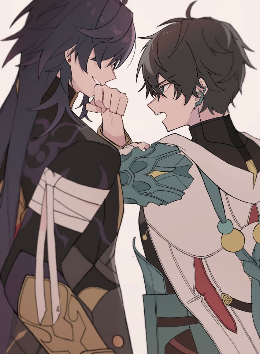 dan heng and blade (honkai and 1 more) drawn by komugiko_414