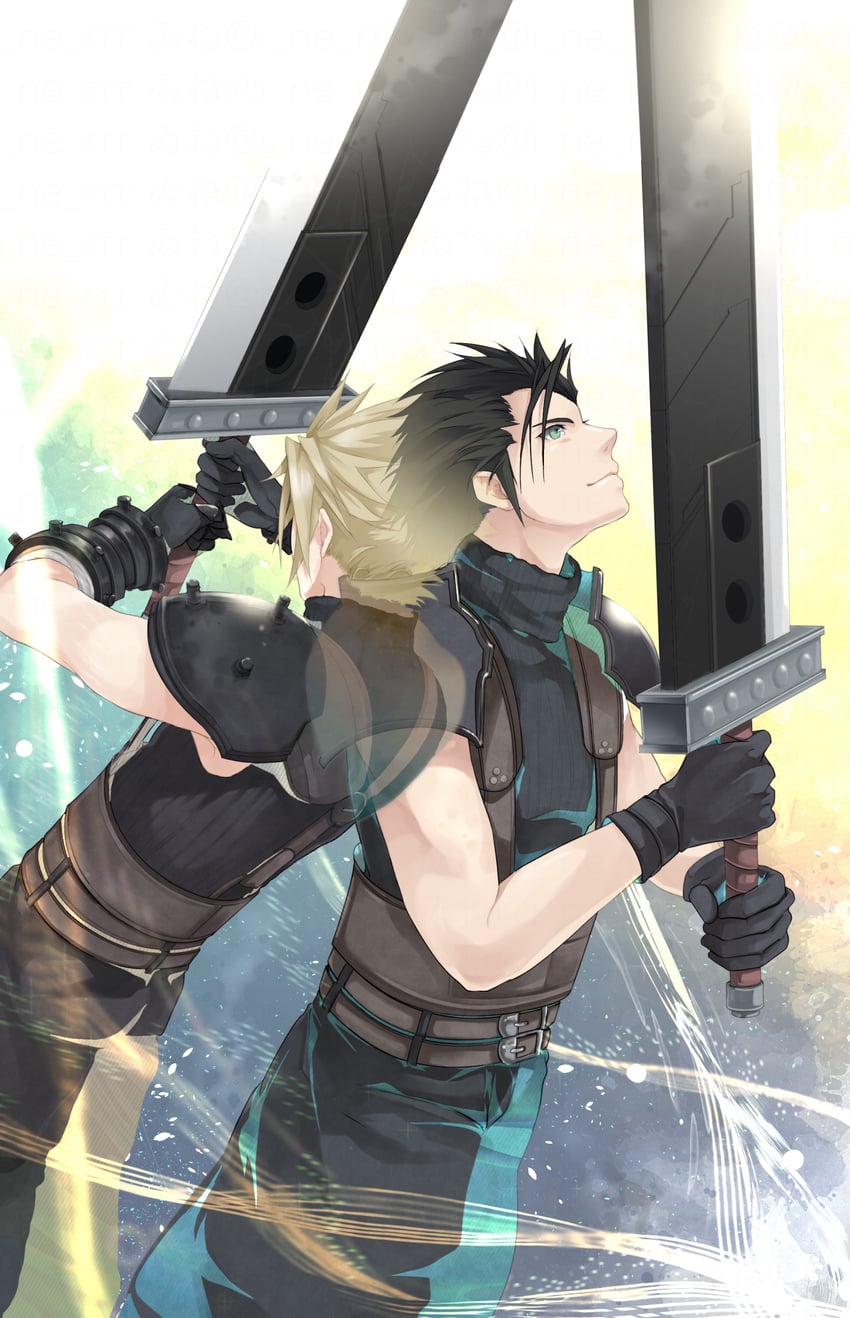 cloud strife and zack fair (final fantasy and 2 more) drawn by i_ne_rrr