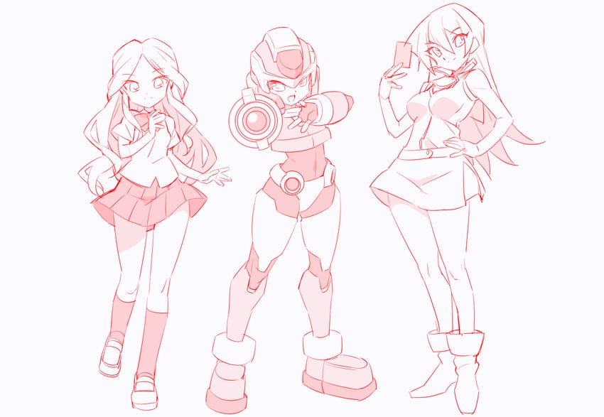 aile, tenjouin asuka, raimon natsumi, model x, and kobayashi sanae (yu-gi-oh! and 4 more) drawn by kaidou_zx