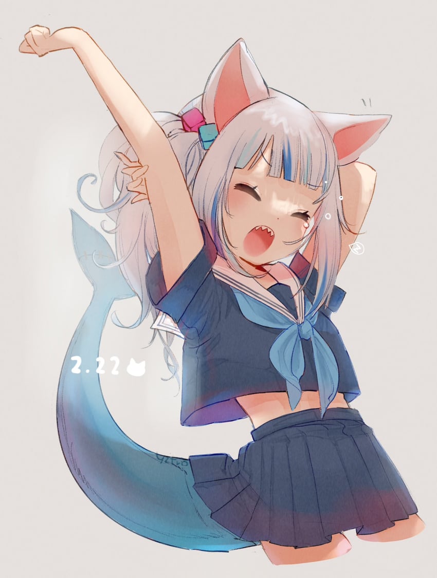 gawr gura (hololive and 1 more) drawn by toro_astro