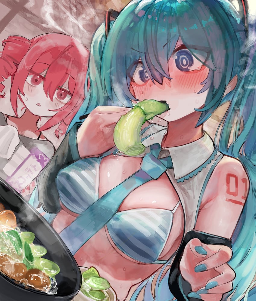 hatsune miku and kasane teto (vocaloid and 1 more) drawn by microa