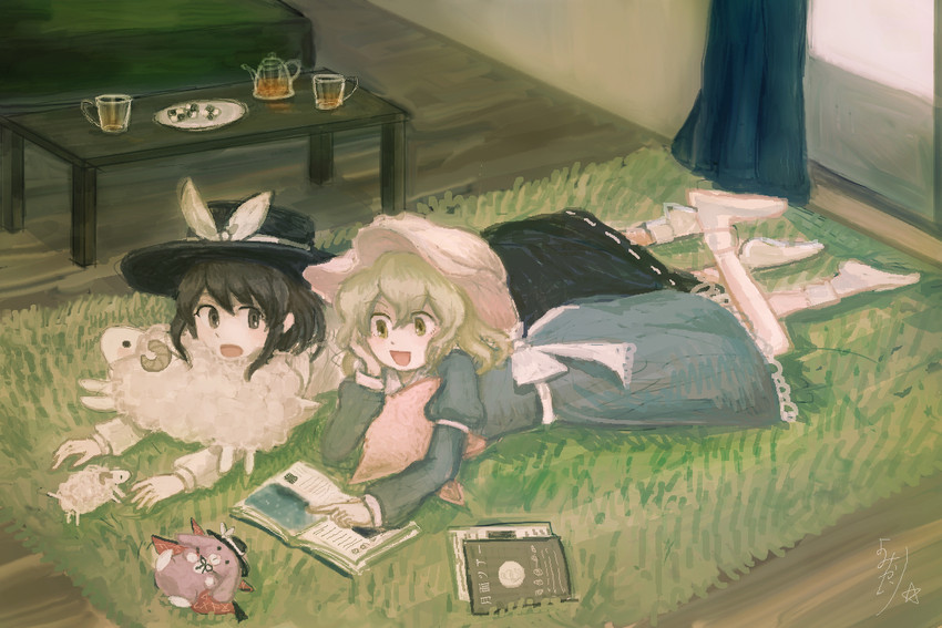 usami renko, maribel hearn, and usami sumireko (touhou) drawn by katari