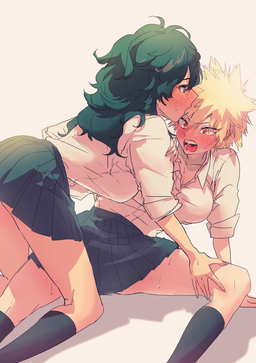 midoriya izuku and bakugou katsuki (boku no hero academia) drawn by ringwanderunger