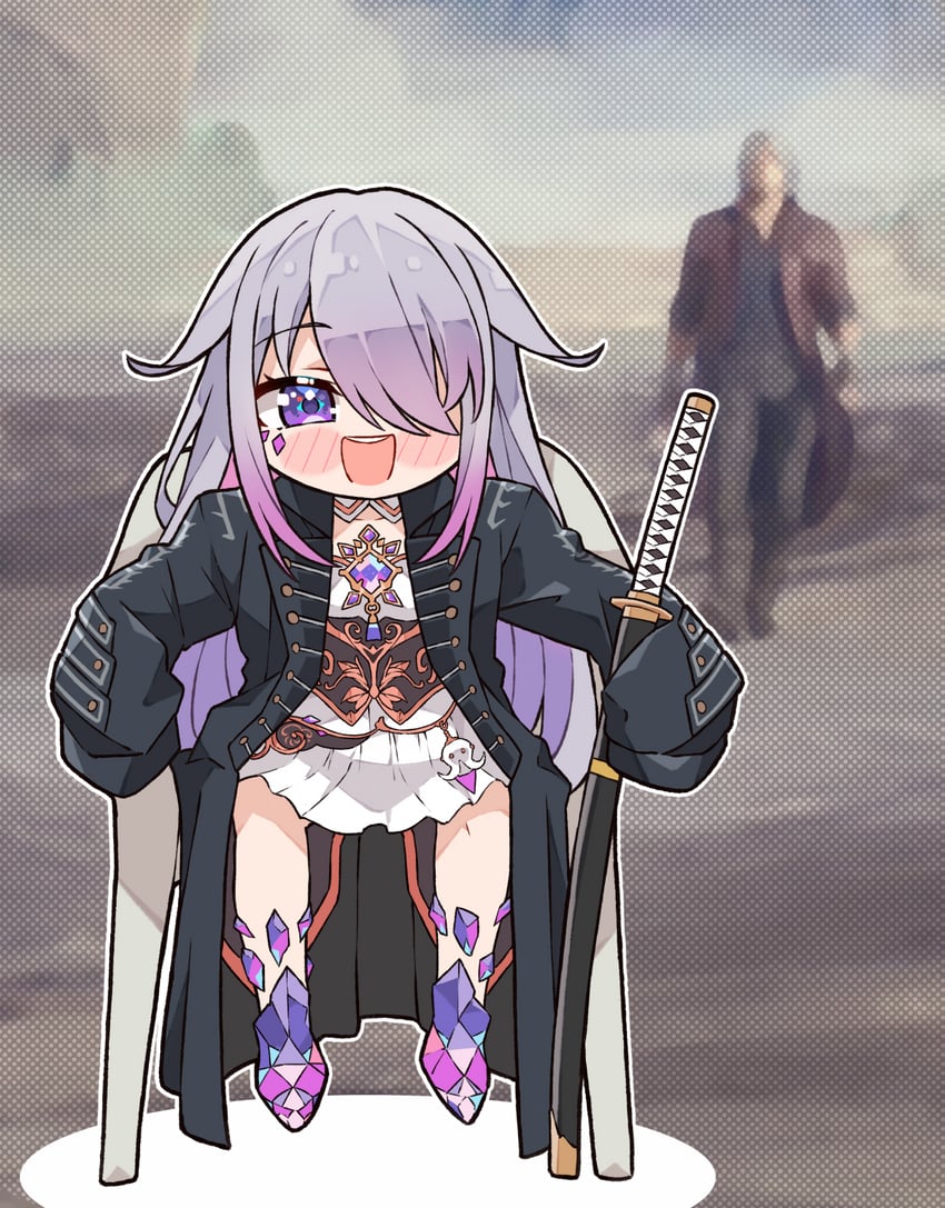 koseki bijou, dante, and vergil (hololive and 2 more) drawn by kukie-nyan