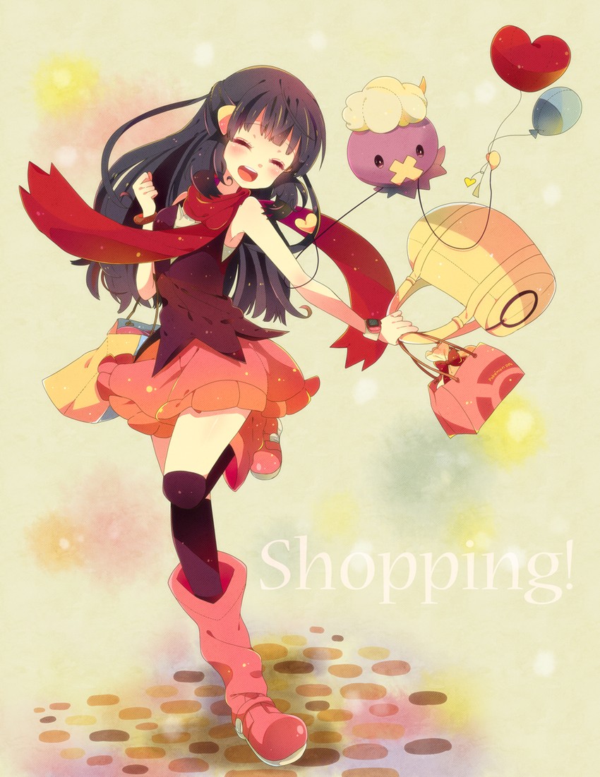 dawn and drifloon (pokemon and 1 more) drawn by nicole_(usako)