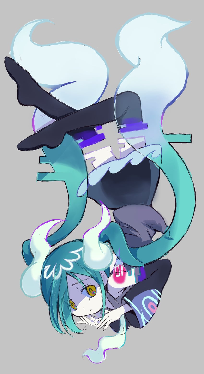 hatsune miku and ghost miku (pokemon and 2 more) drawn by hitode