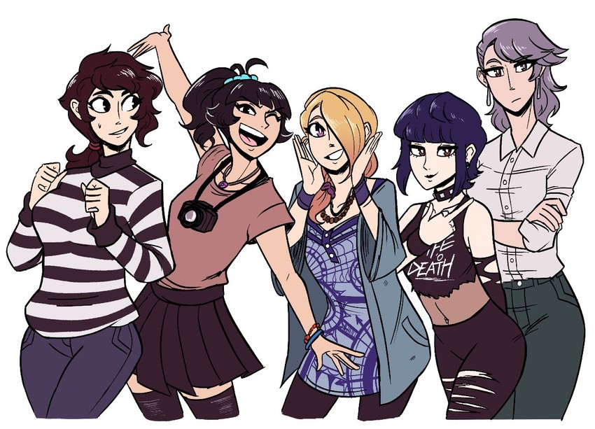 kawakami sadayo, takemi tae, niijima sae, mifune chihaya, and ohya ichiko (persona and 1 more) drawn by scruffyturtles