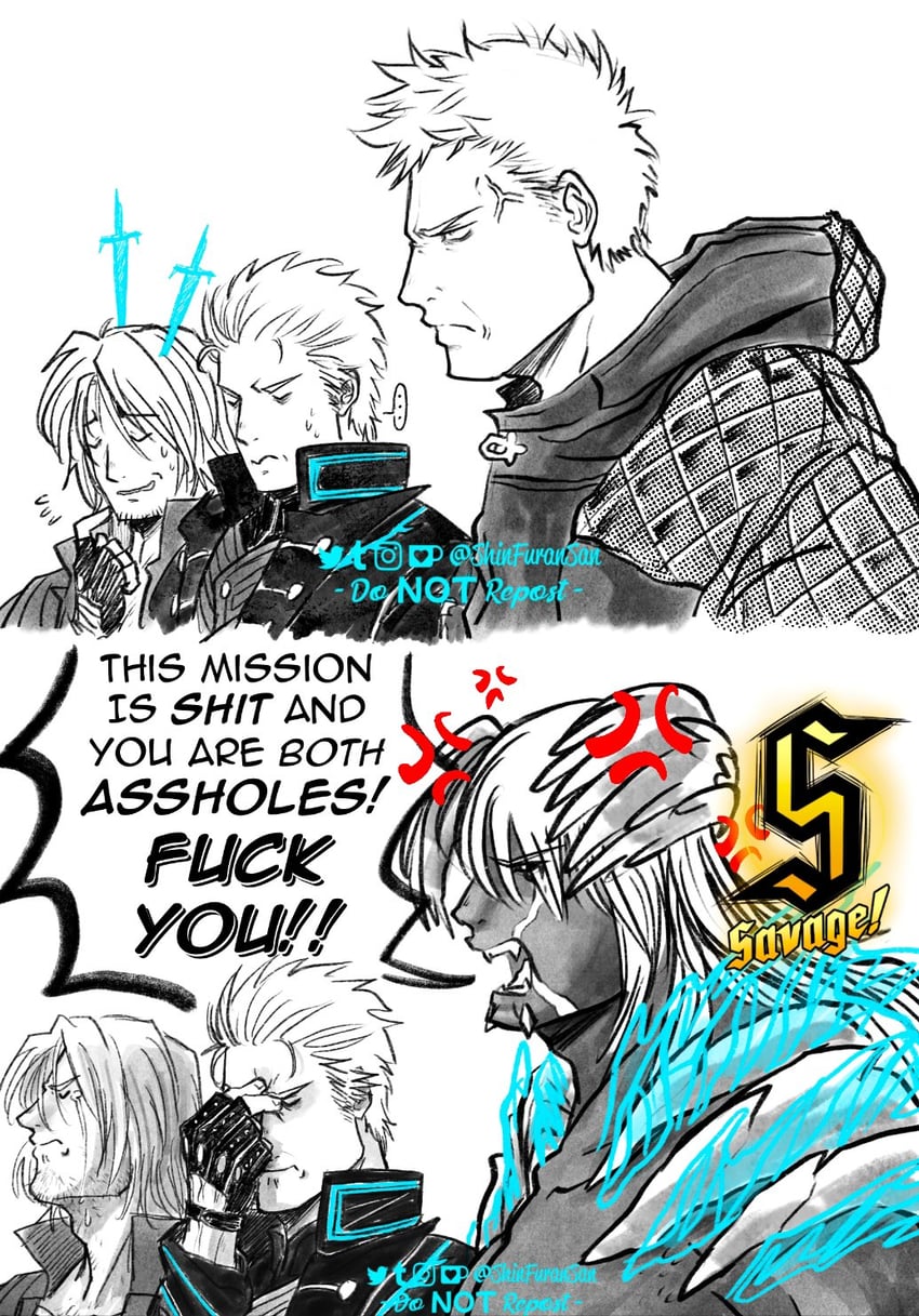 dante, vergil, and nero (devil may cry and 1 more) drawn by shinfuransan