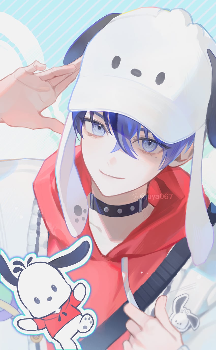 aoyagi touya and pochacco (project sekai and 1 more) drawn by juya067