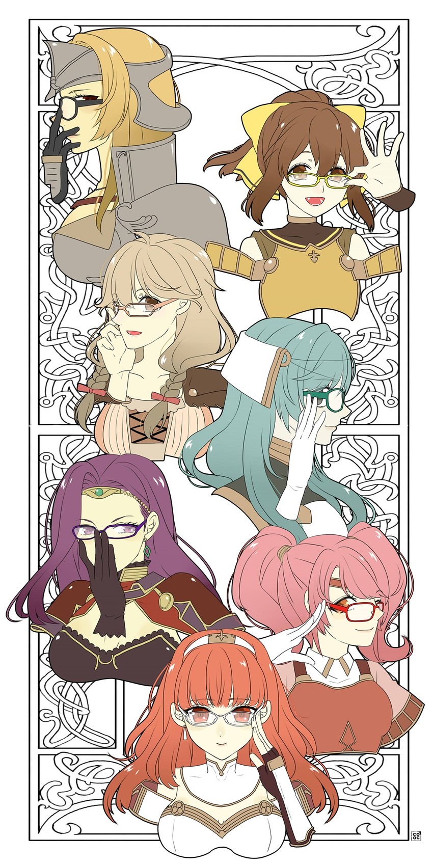 celica, delthea, sonya, faye, mae, and 2 more (fire emblem and 1 more) drawn by kaiji0324