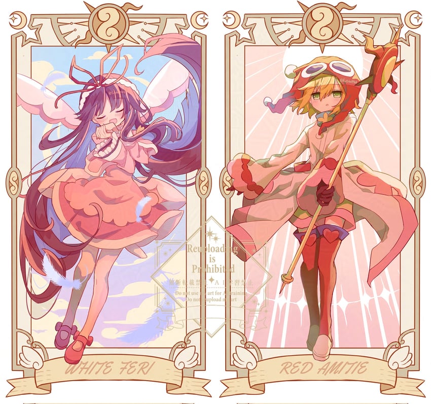 amitie, feli, red amitie, and white feli (puyopuyo and 1 more) drawn by futaba969649