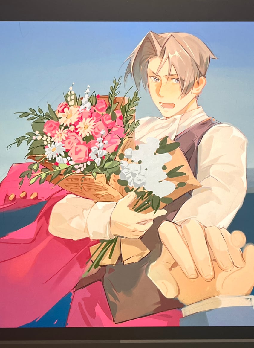 phoenix wright and miles edgeworth (ace attorney) drawn by ff12053