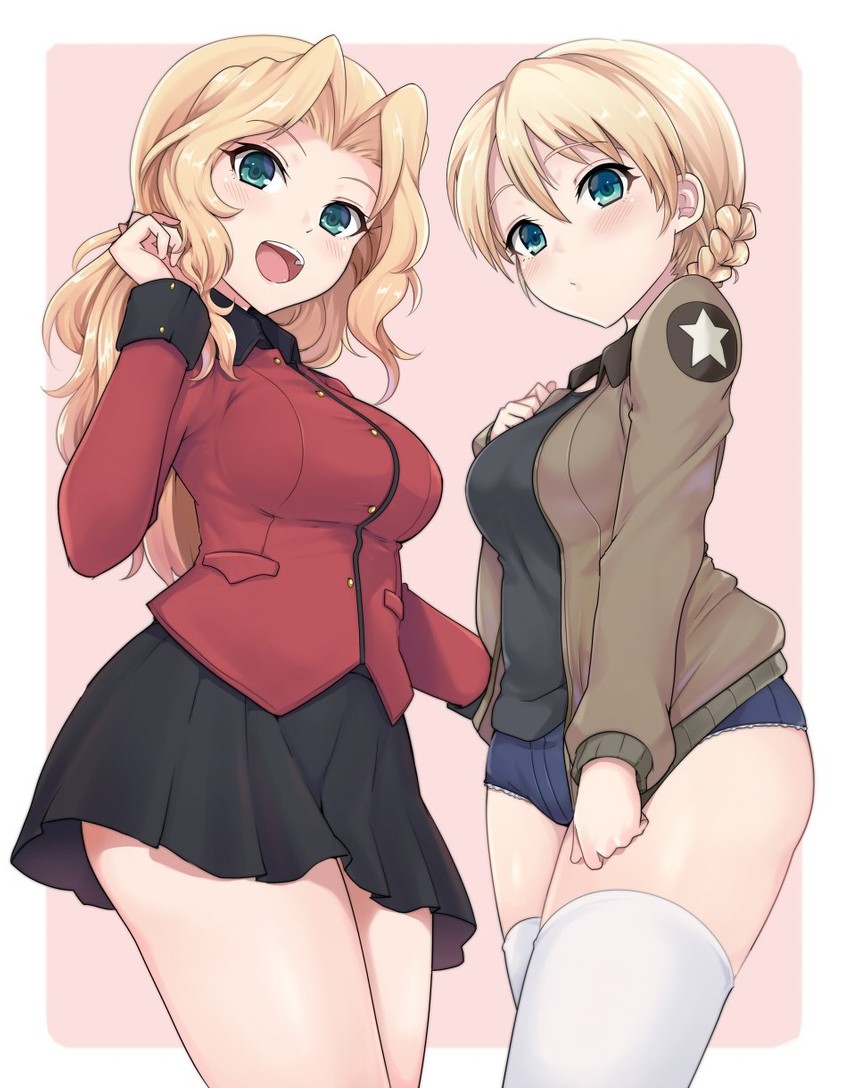 darjeeling and kay (girls und panzer) drawn by kasai_shin