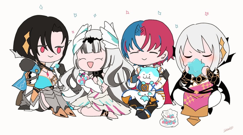 male alear, sommie, veyle, nel, rafal, and 1 more (fire emblem and 1 more) drawn by sasaki_(dkenpisss)