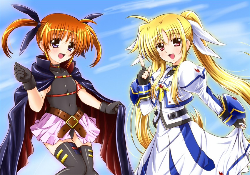 fate testarossa and takamachi nanoha (lyrical nanoha and 2 more) drawn by diesel-turbo