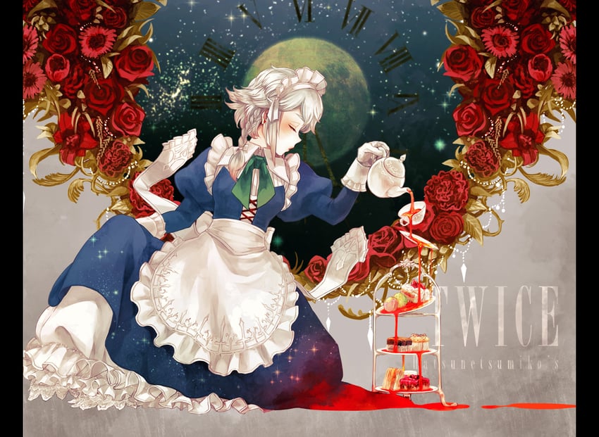 izayoi sakuya (touhou and 1 more) drawn by mochinue