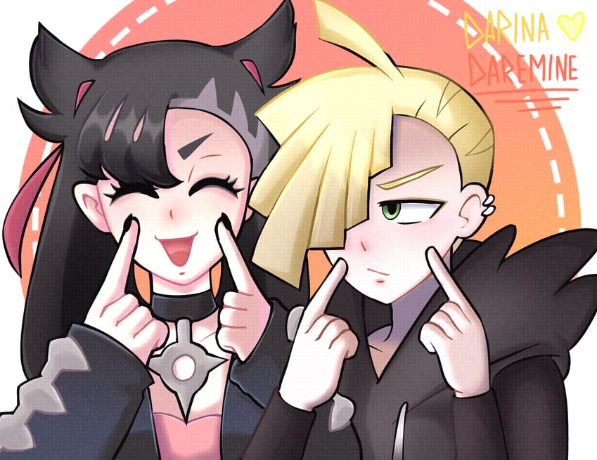 marnie and gladion (pokemon and 2 more) drawn by darina_daremine
