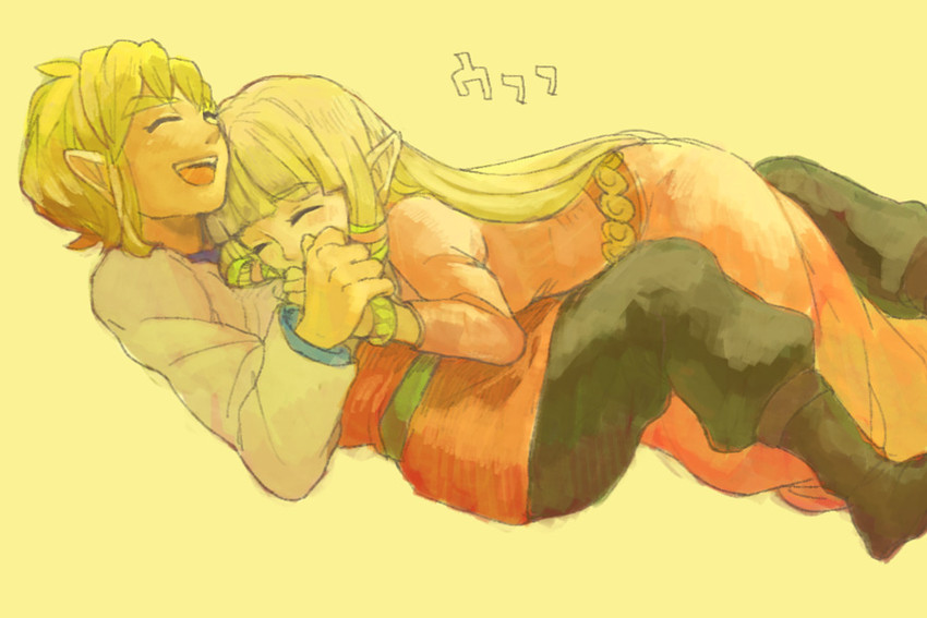 link and princess zelda (the legend of zelda and 1 more) drawn by yo_mo
