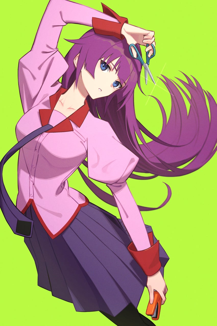 senjougahara hitagi (monogatari and 1 more) drawn by shimizu_tomoki