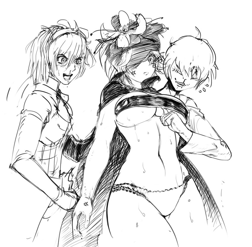 flamie speeddraw, adlet myer, and hans humpty (rokka no yuusha) drawn by the_golden_smurf