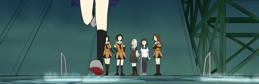 yuudachi, fubuki, sendai, naka, jintsuu, and 1 more (kantai collection) drawn by kogame