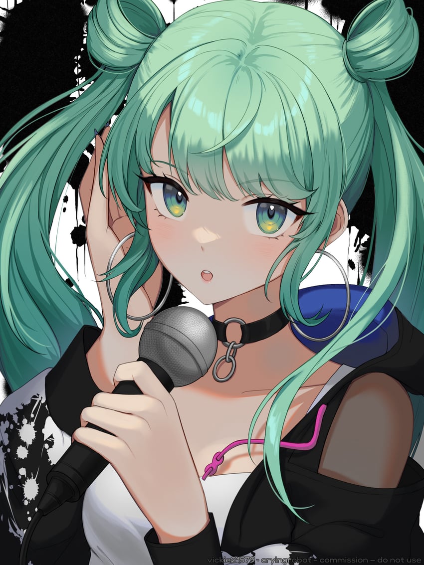 hatsune miku and vivid bad squad miku (vocaloid and 1 more) drawn by vickie_(cryingrobot)