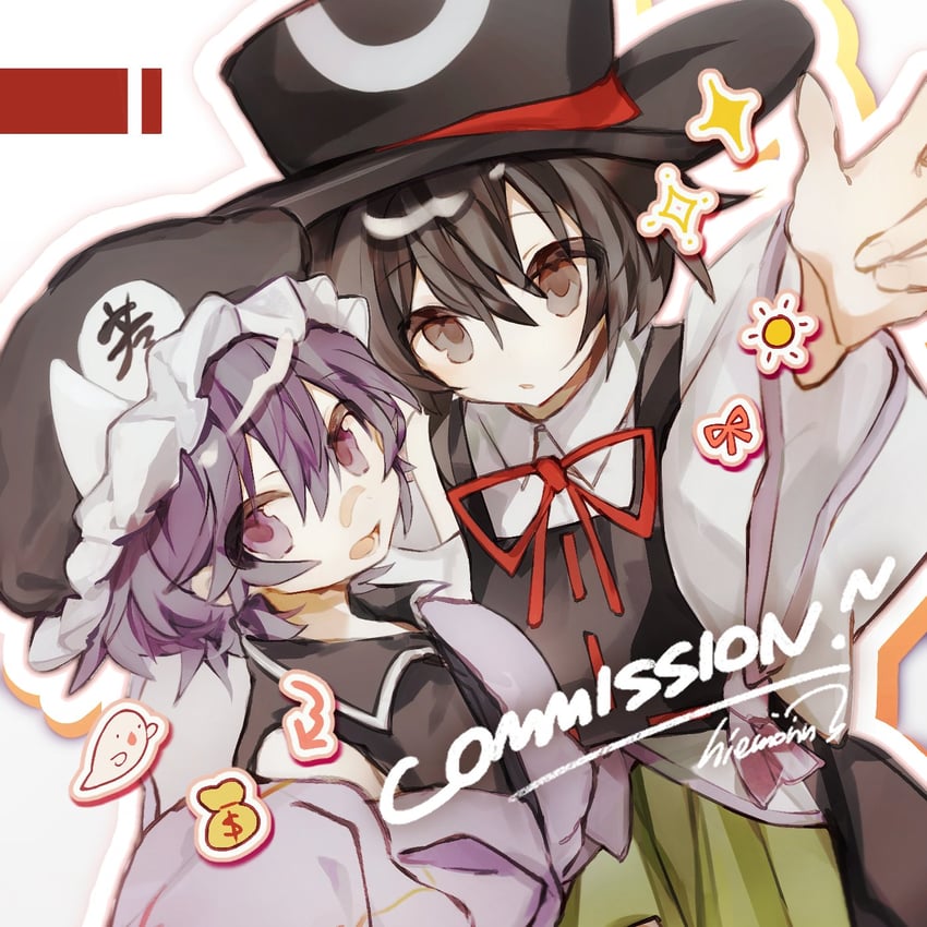 enraku tsubakura and shitodo kuroji (len'en) drawn by hiemonn