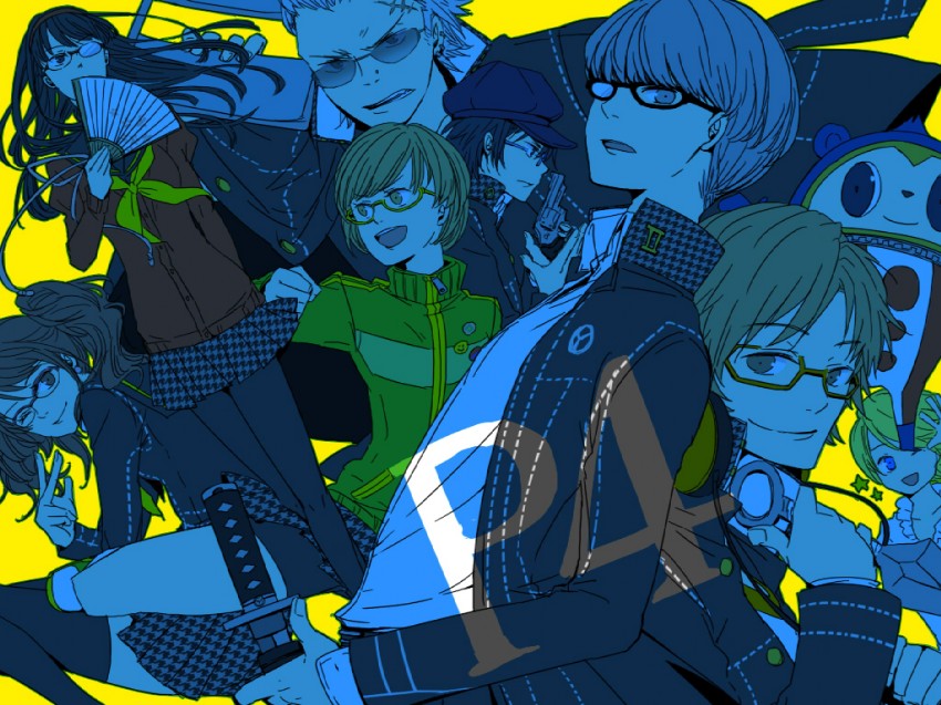 narukami yu, shirogane naoto, satonaka chie, kujikawa rise, amagi yukiko, and 3 more (persona and 1 more) drawn by satoo_(pixiv)