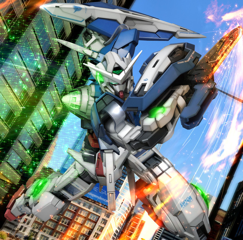 gundam exia (gundam and 1 more) drawn by hiropon_(tasogare_no_puu)