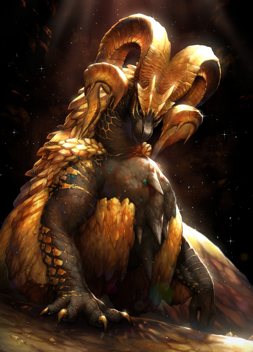 kulve taroth (monster hunter and 1 more) drawn by kemonomichi_(blue_black)