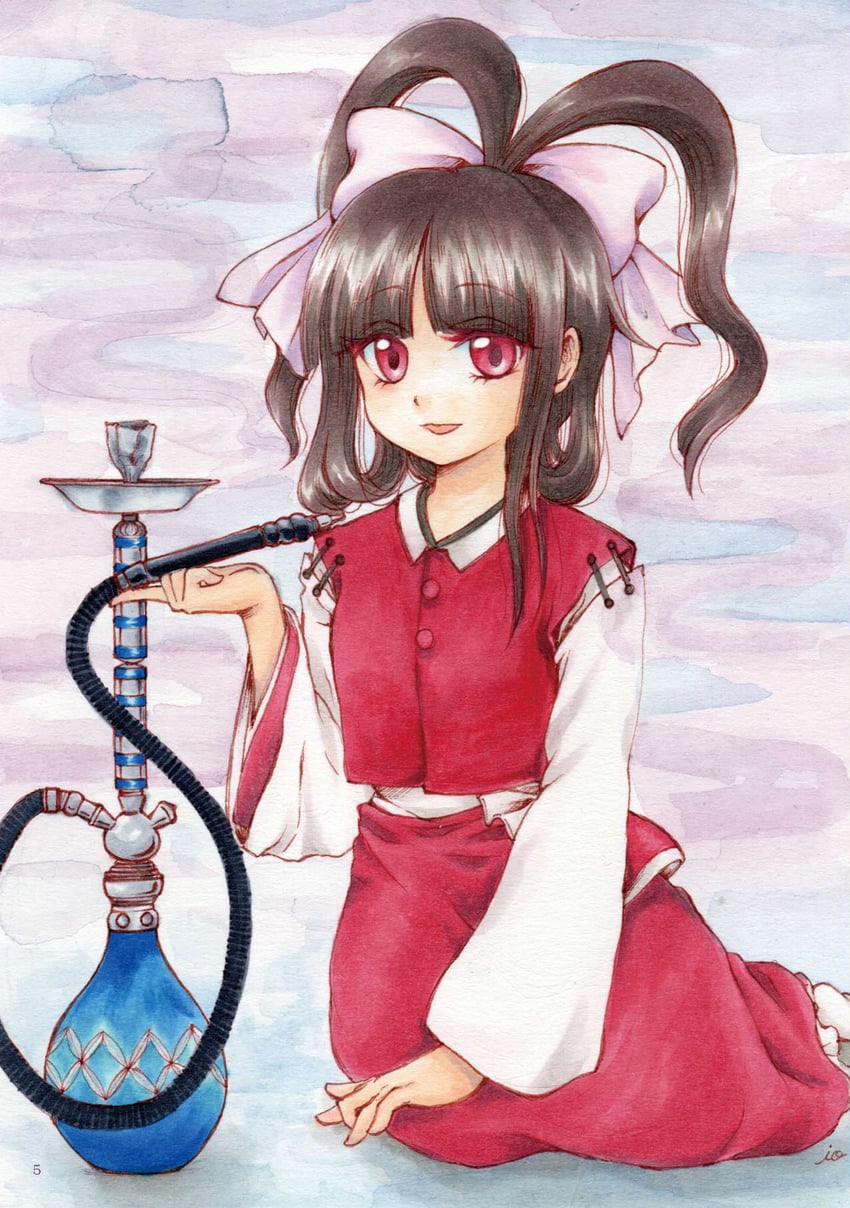 hakurei reimu (touhou and 1 more) drawn by io_(maryann_blue)
