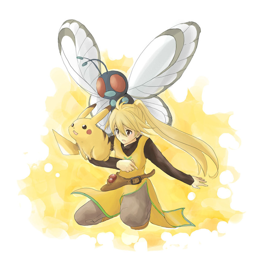 pikachu, yellow, butterfree, and pika (pokemon and 1 more) drawn by suika_(fire-water)