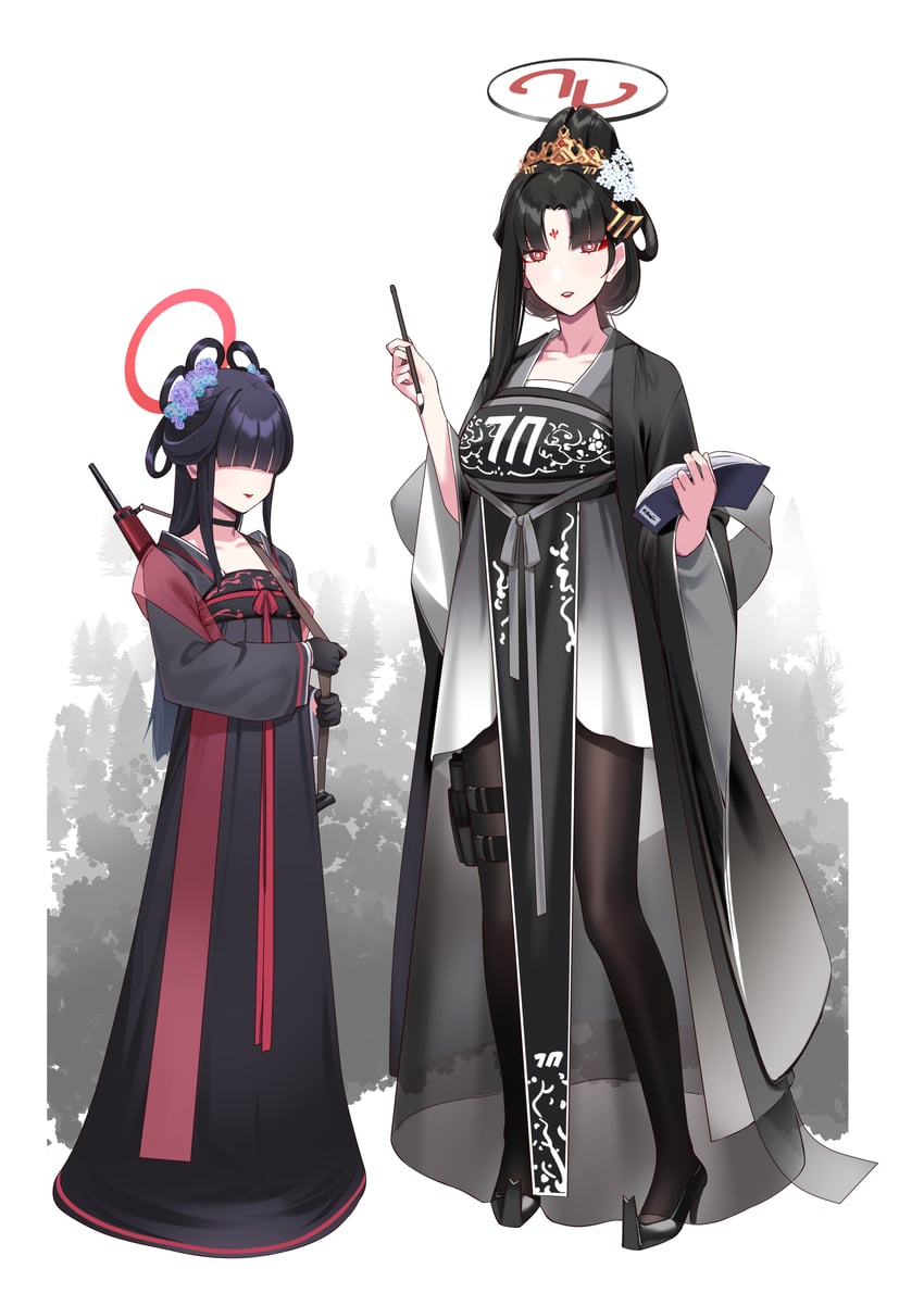 rio and justice task force member (blue archive) drawn by hiememiko