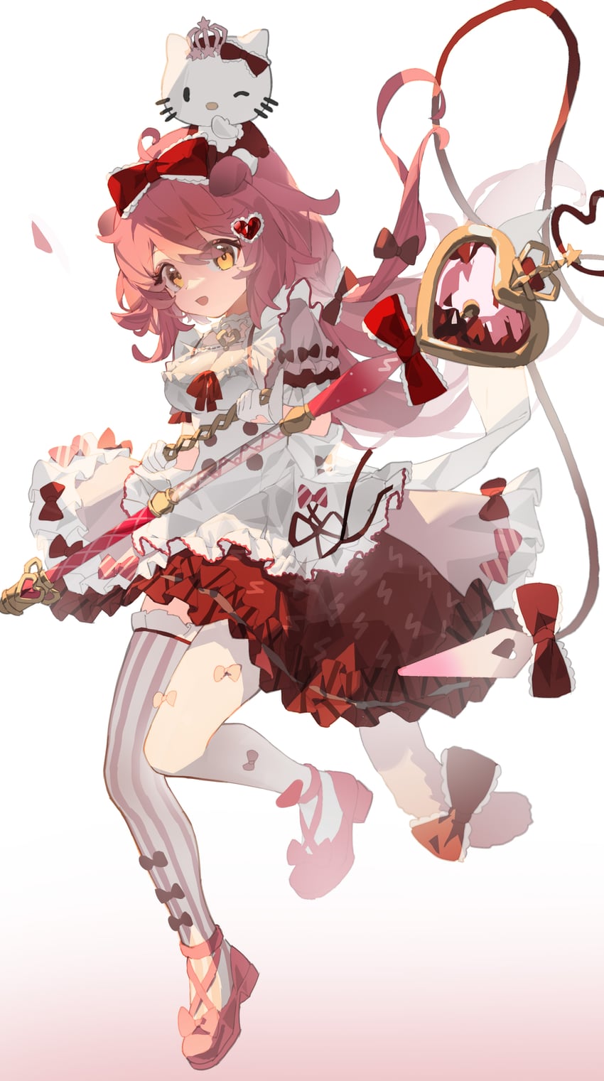 goldenglow and hello kitty (arknights and 2 more) drawn by kele_mimi