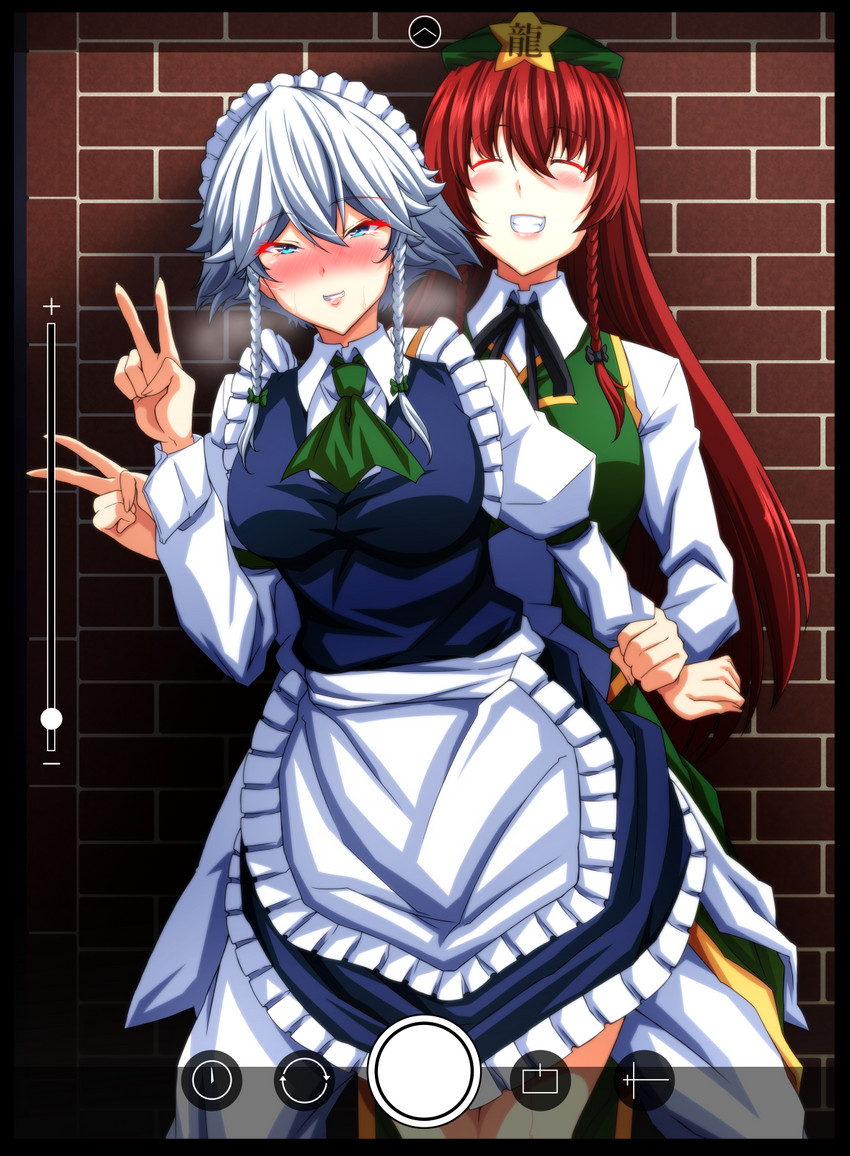 izayoi sakuya and hong meiling (touhou) drawn by tatsuya_(guild_plus)