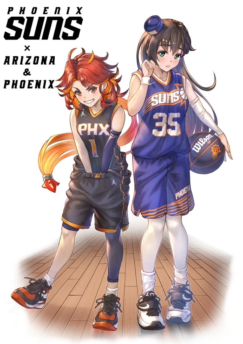 arizona, phoenix, kevin durant, and devin booker (azur lane and 3 more) drawn by yakkuro