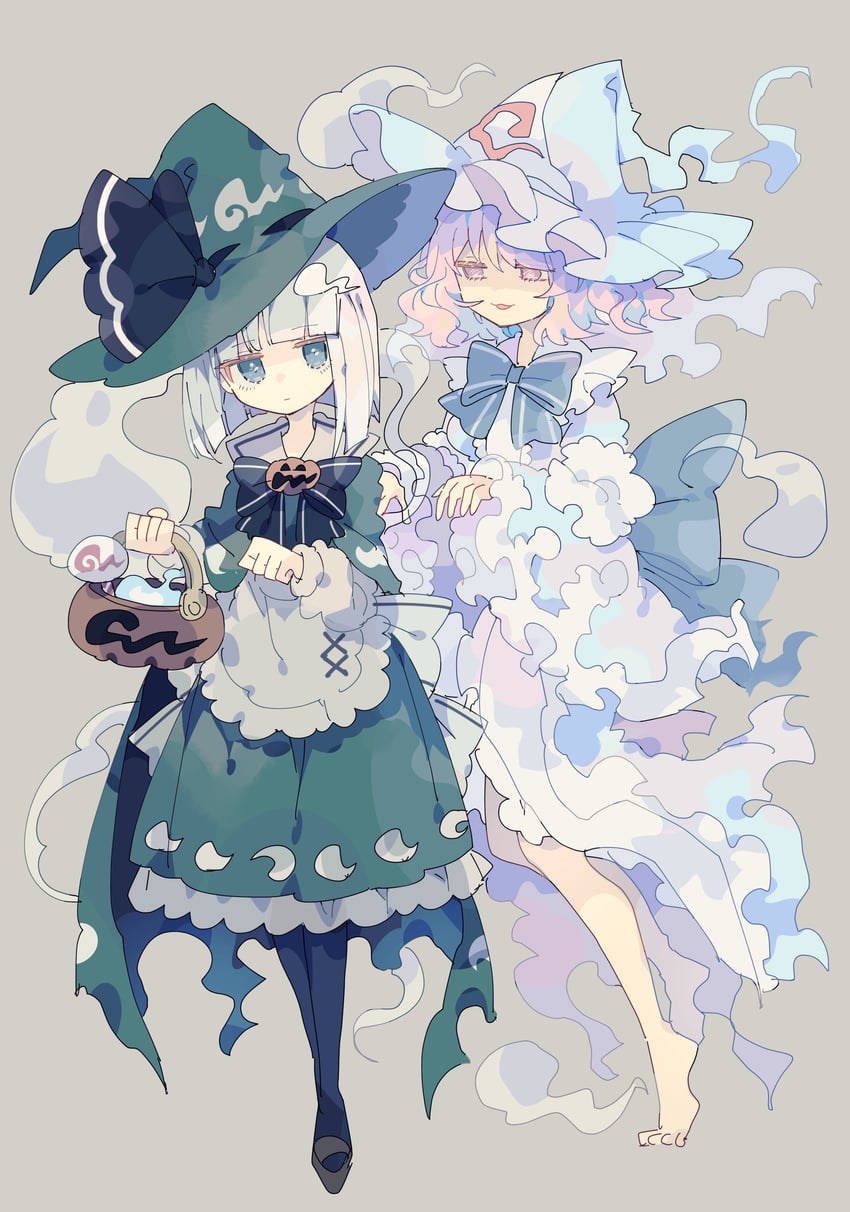 konpaku youmu and saigyouji yuyuko (touhou) drawn by nikorashi-ka