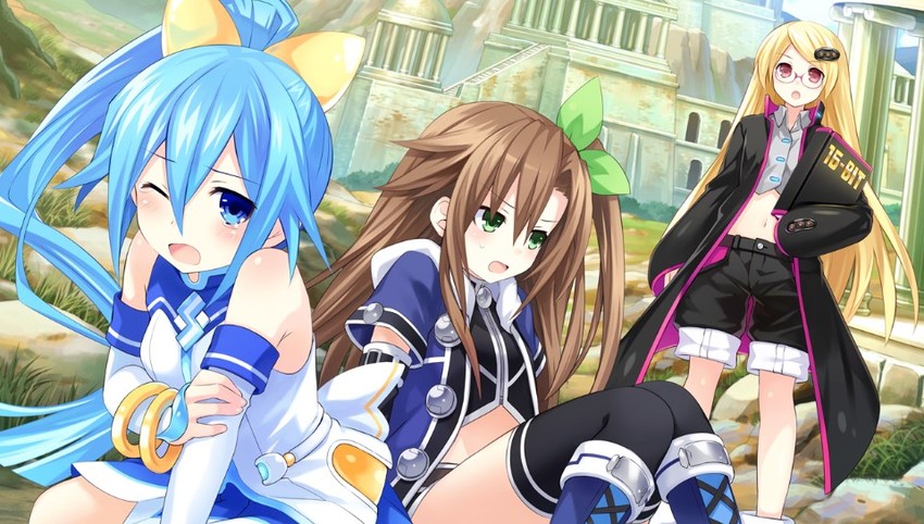 if, sega hatsumi, and sega mega drive (neptune and 2 more) drawn by tsunako